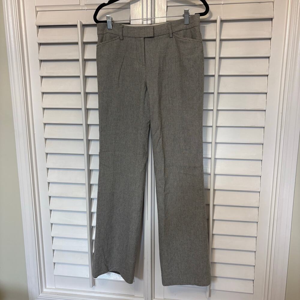 J. Crew Gray and White Houndstooth Print Wool Blend Dress Pants Size 4